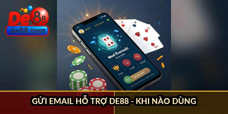 Gửi email hỗ trợ DE88 - khi nào dùng